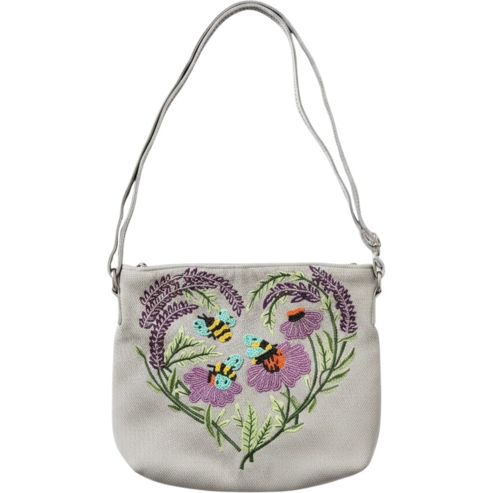 America & Beyond Jen Coffey Embroidered Bee Floral Do Good Boho Crossbody Bag